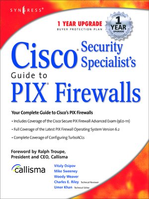 cover image of Cisco Security Specialists Guide to PIX Firewall